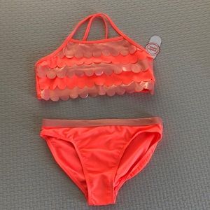 Wondernation‎ Bikini Girls Size 14/16 XL Flash Peach 2 Piece Swimsuit